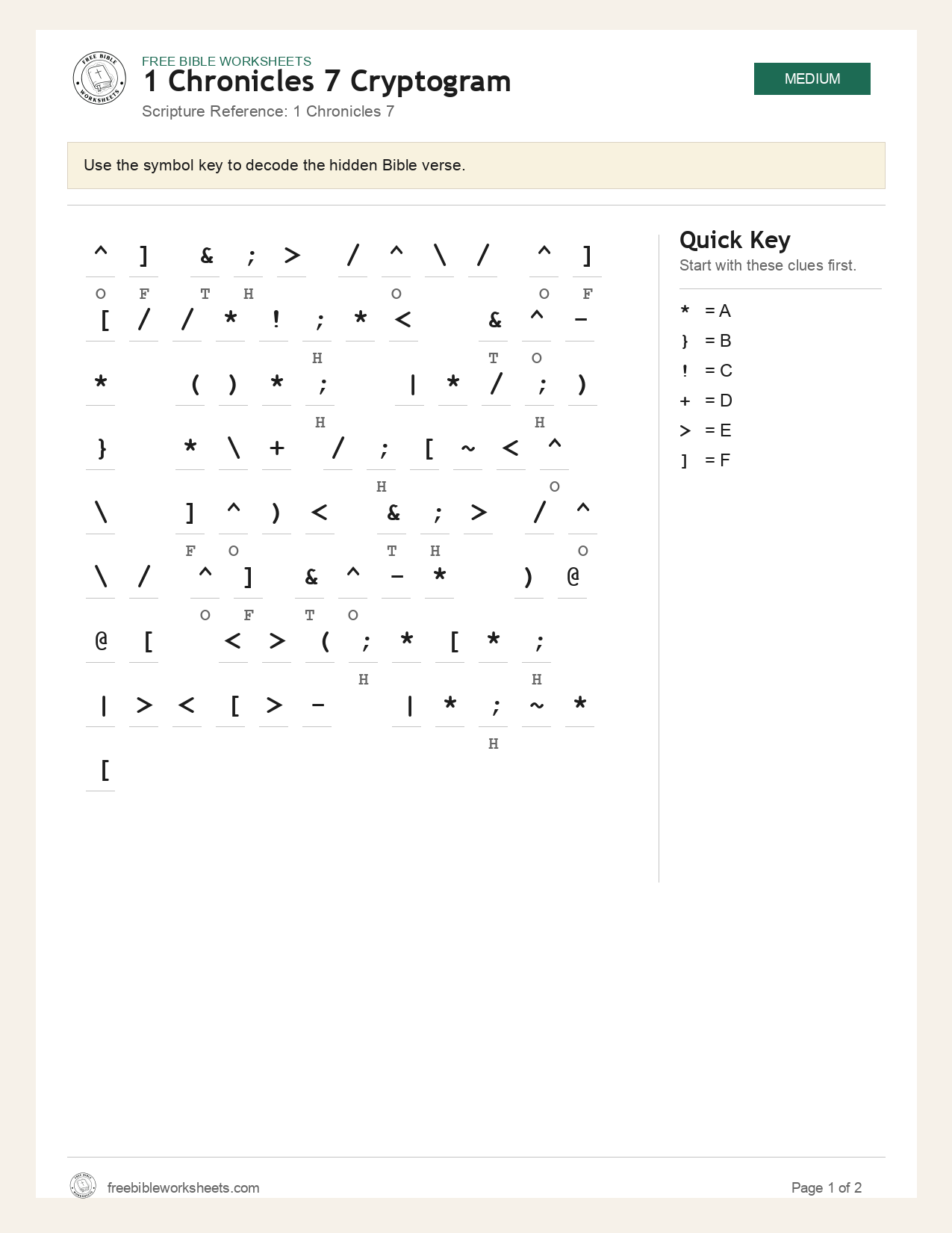 1 Chronicles 7 Cryptogram preview