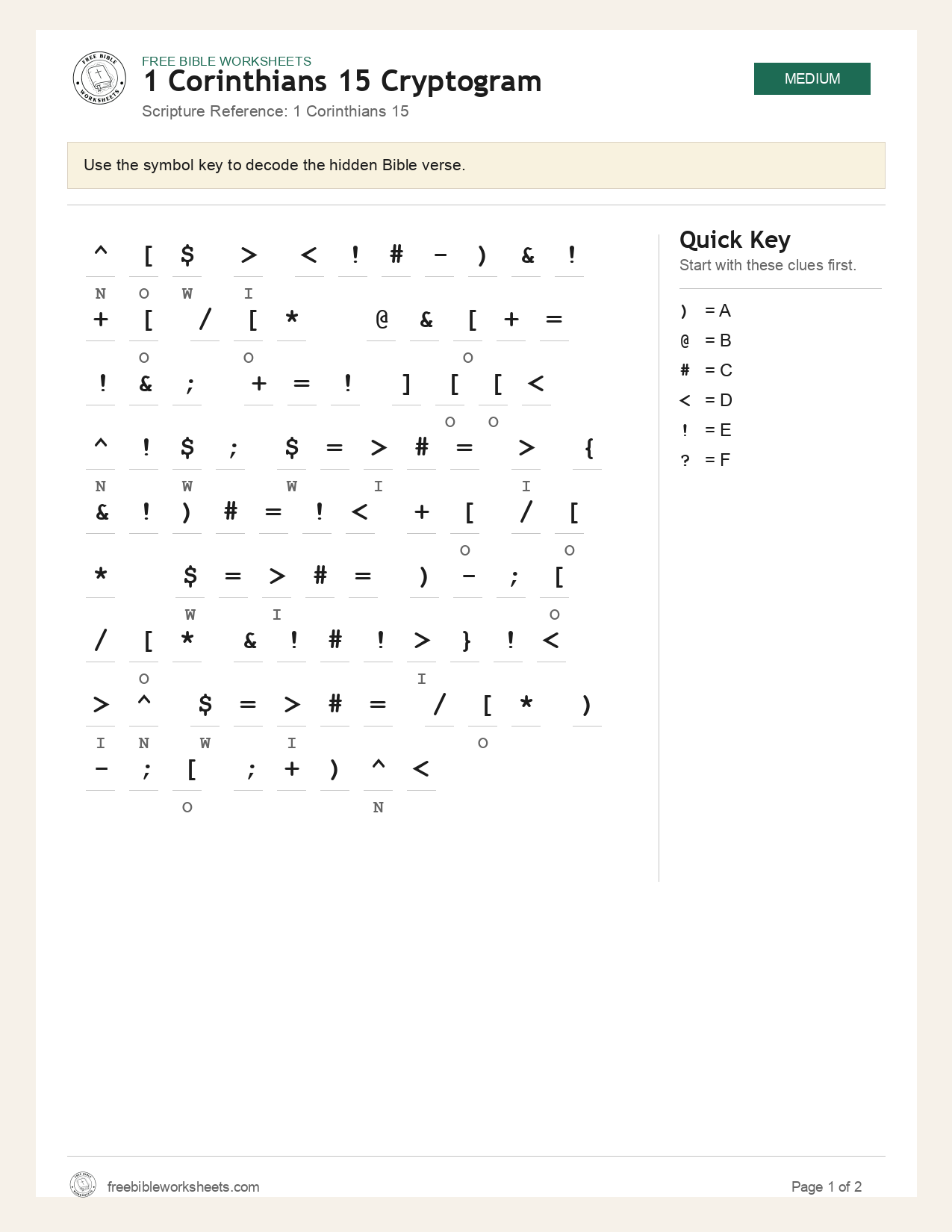 1 Corinthians 15 Cryptogram preview