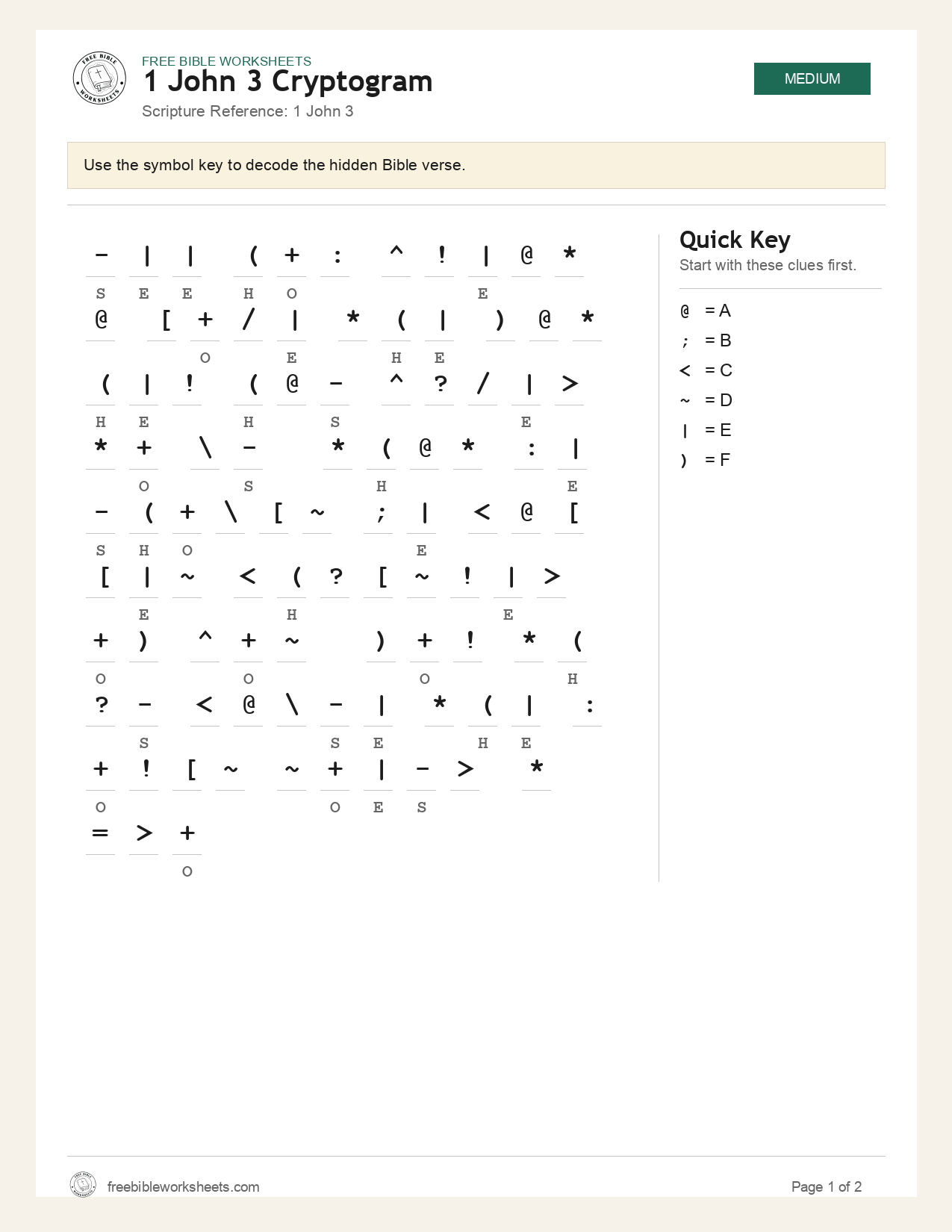 1 John 3 Cryptogram preview
