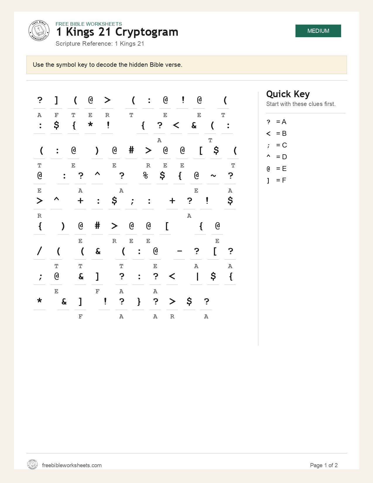 1 Kings 21 Cryptogram preview