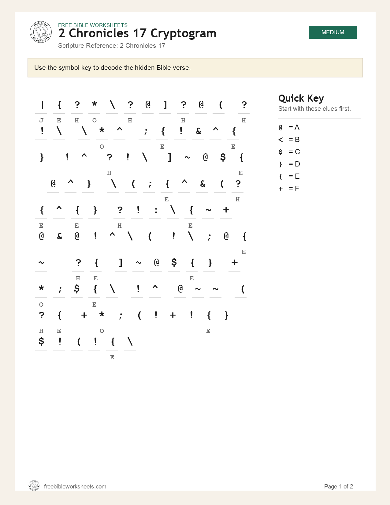2 Chronicles 17 Cryptogram preview