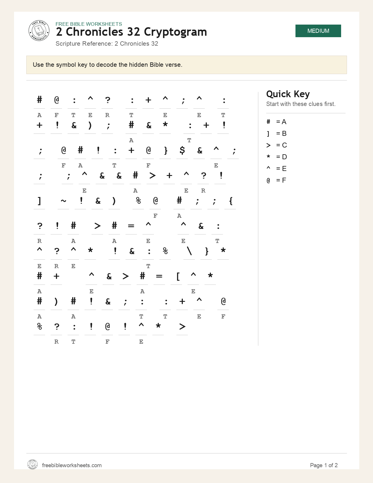 2 Chronicles 32 Cryptogram preview
