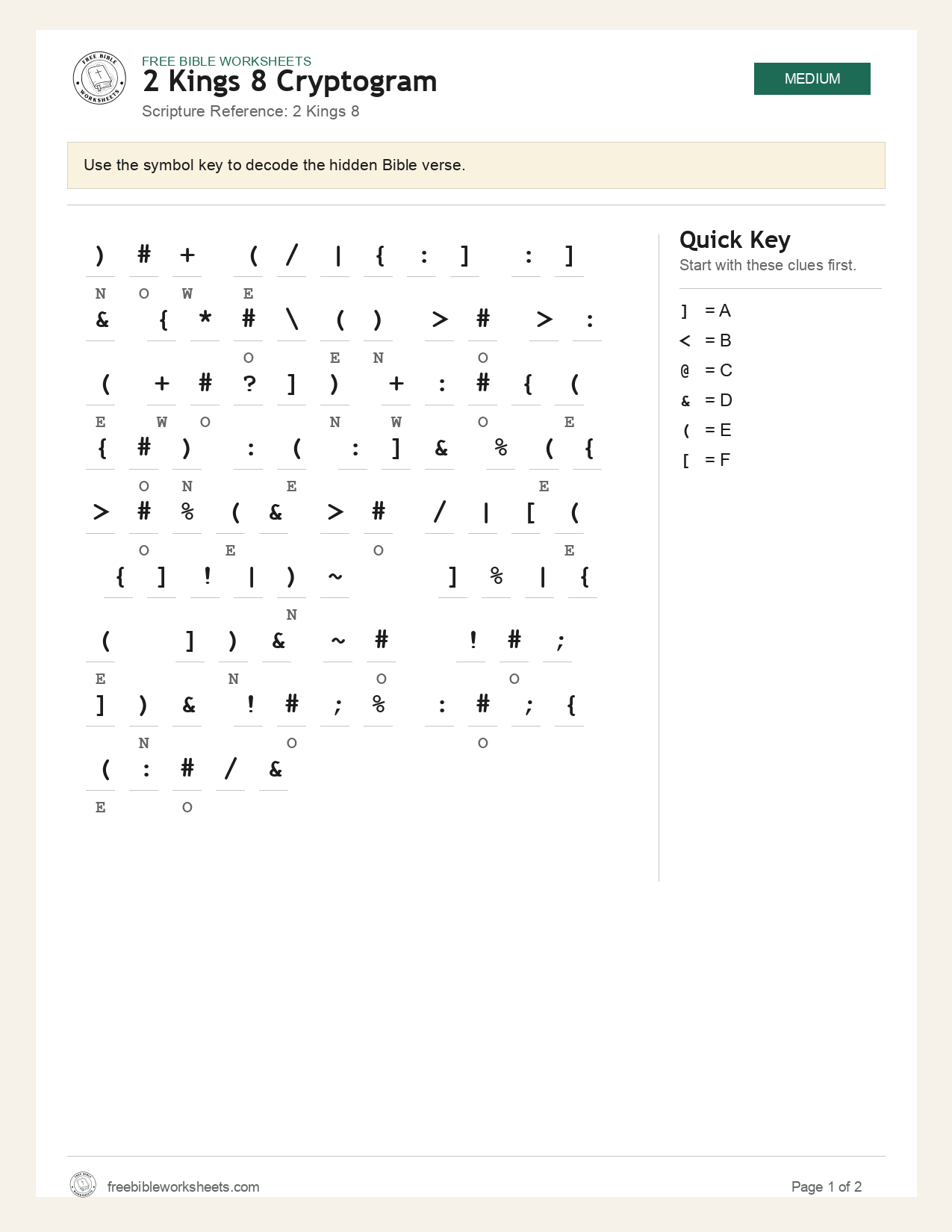2 Kings 8 Cryptogram preview