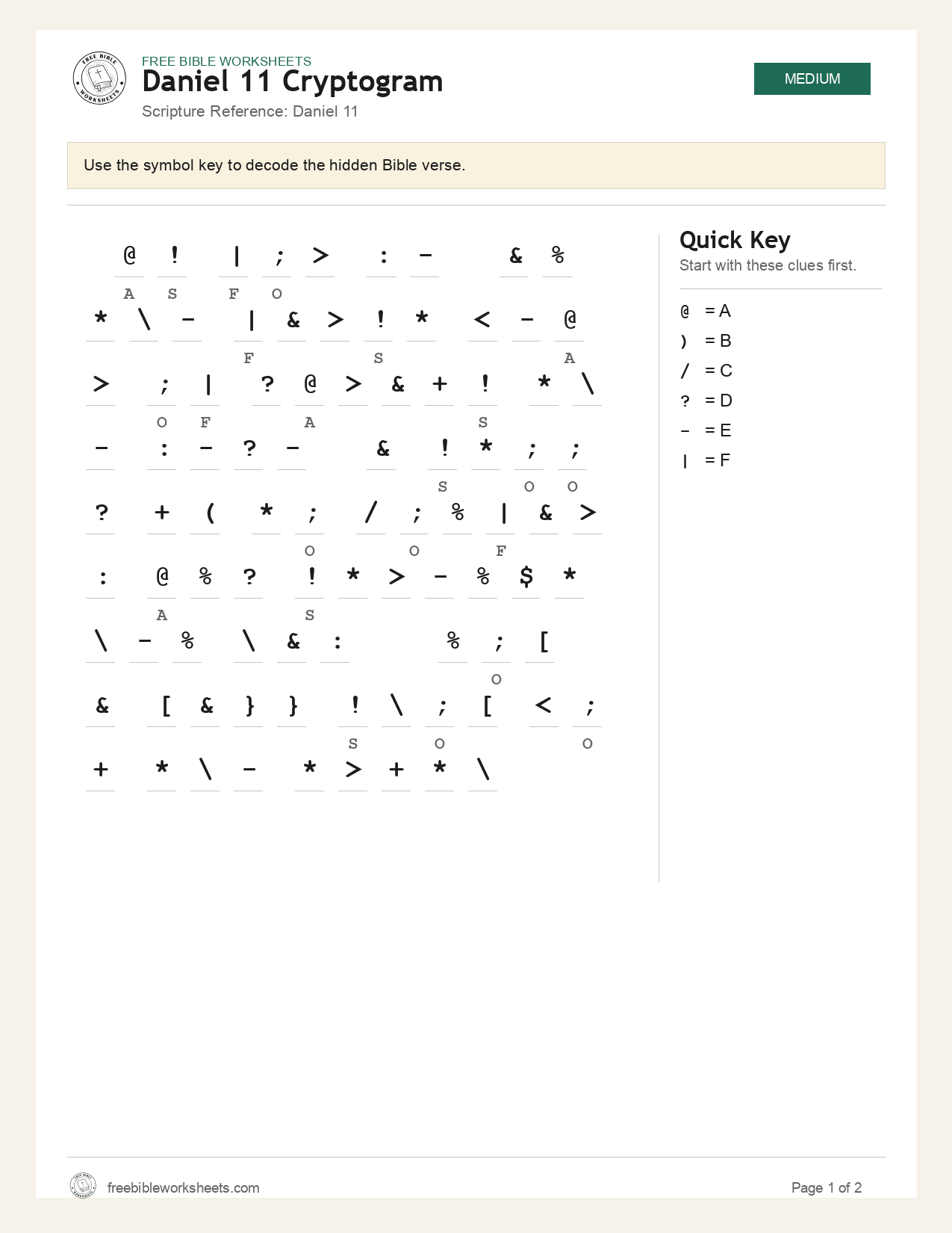 Daniel 11 Cryptogram preview
