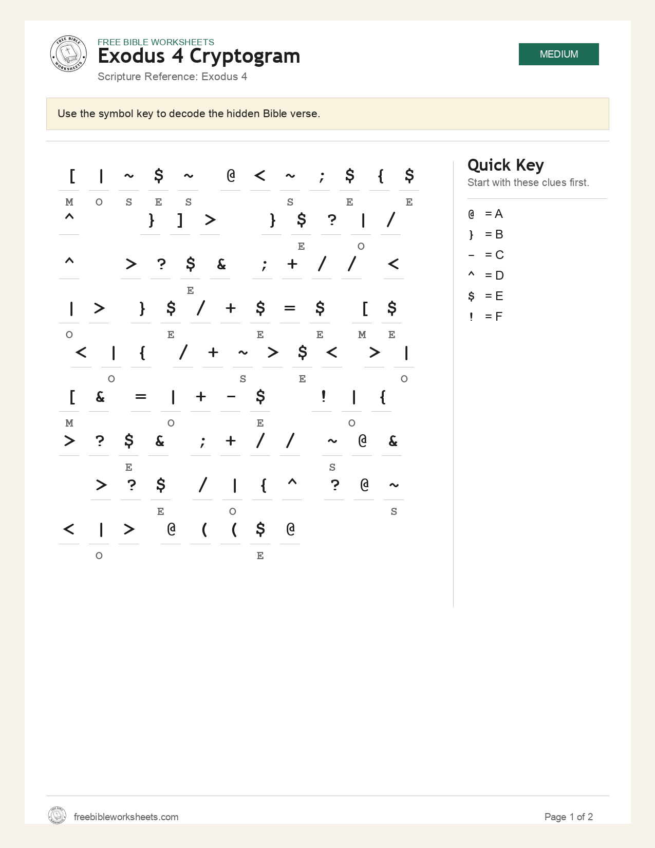 Exodus 4 Cryptogram preview