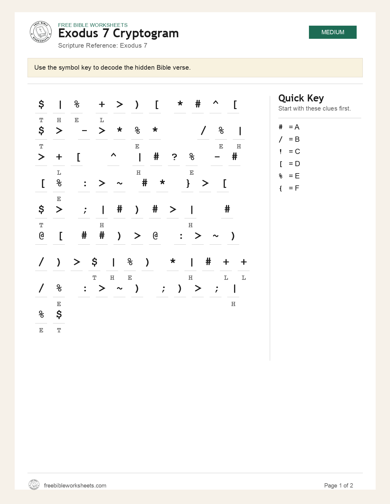 Exodus 7 Cryptogram preview