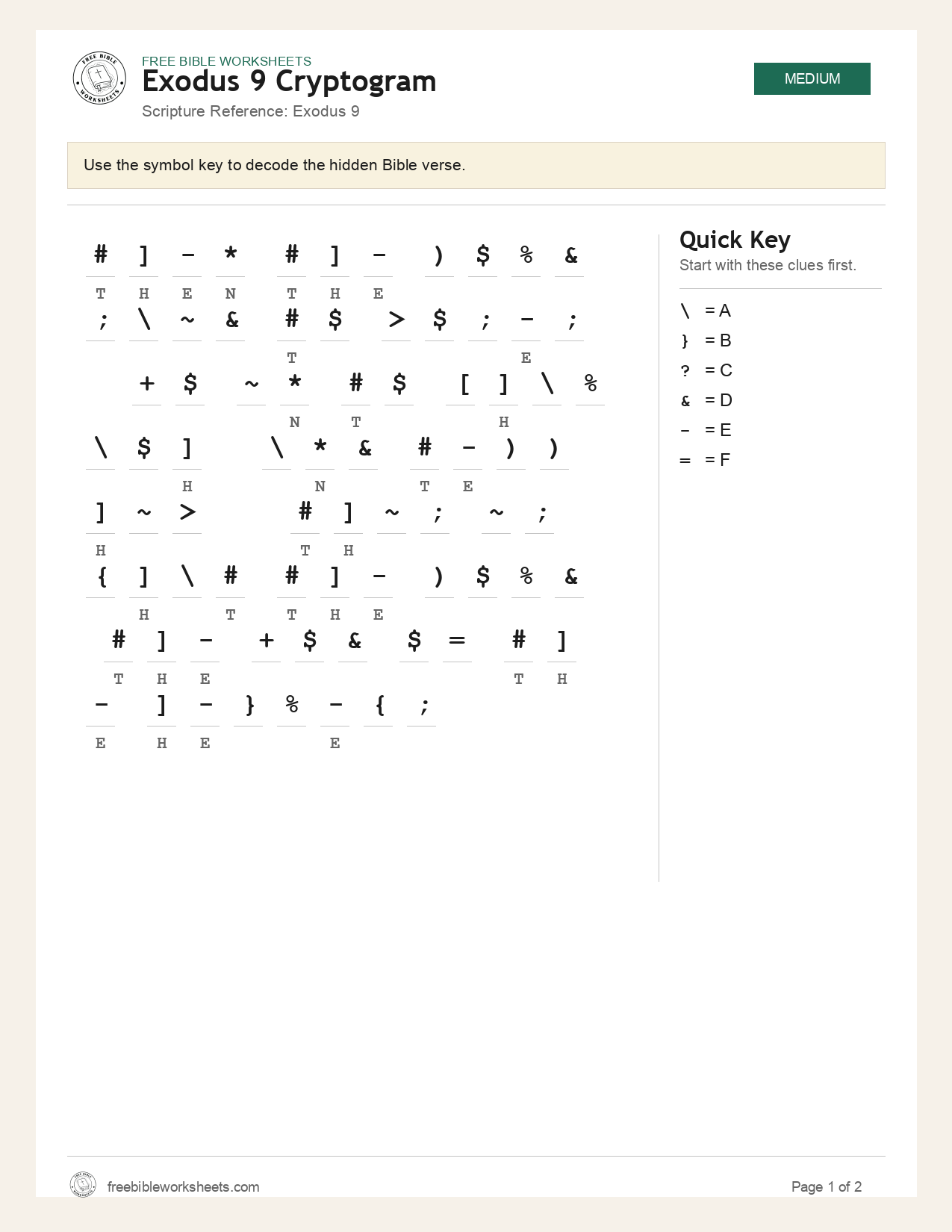 Exodus 9 Cryptogram preview