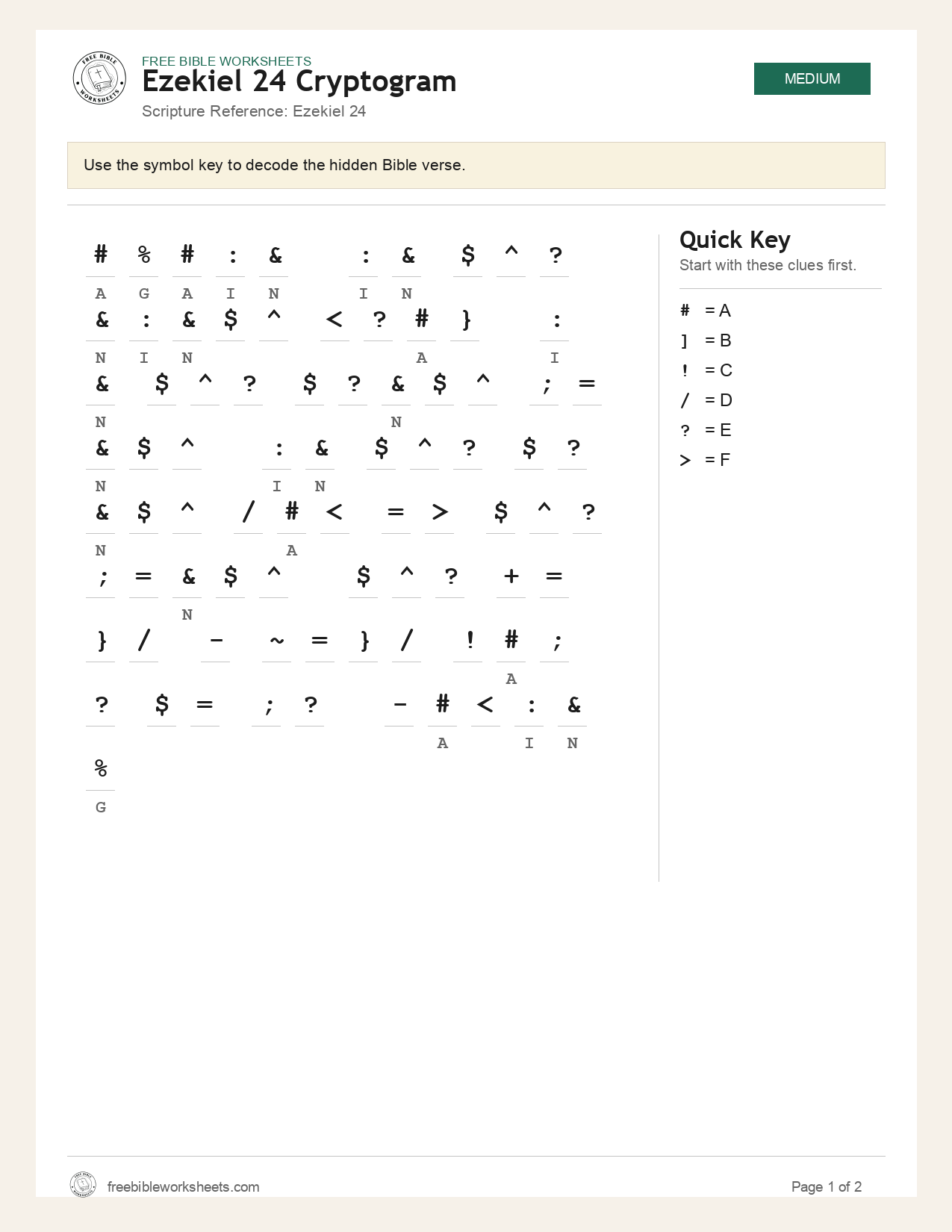 Ezekiel 24 Cryptogram preview