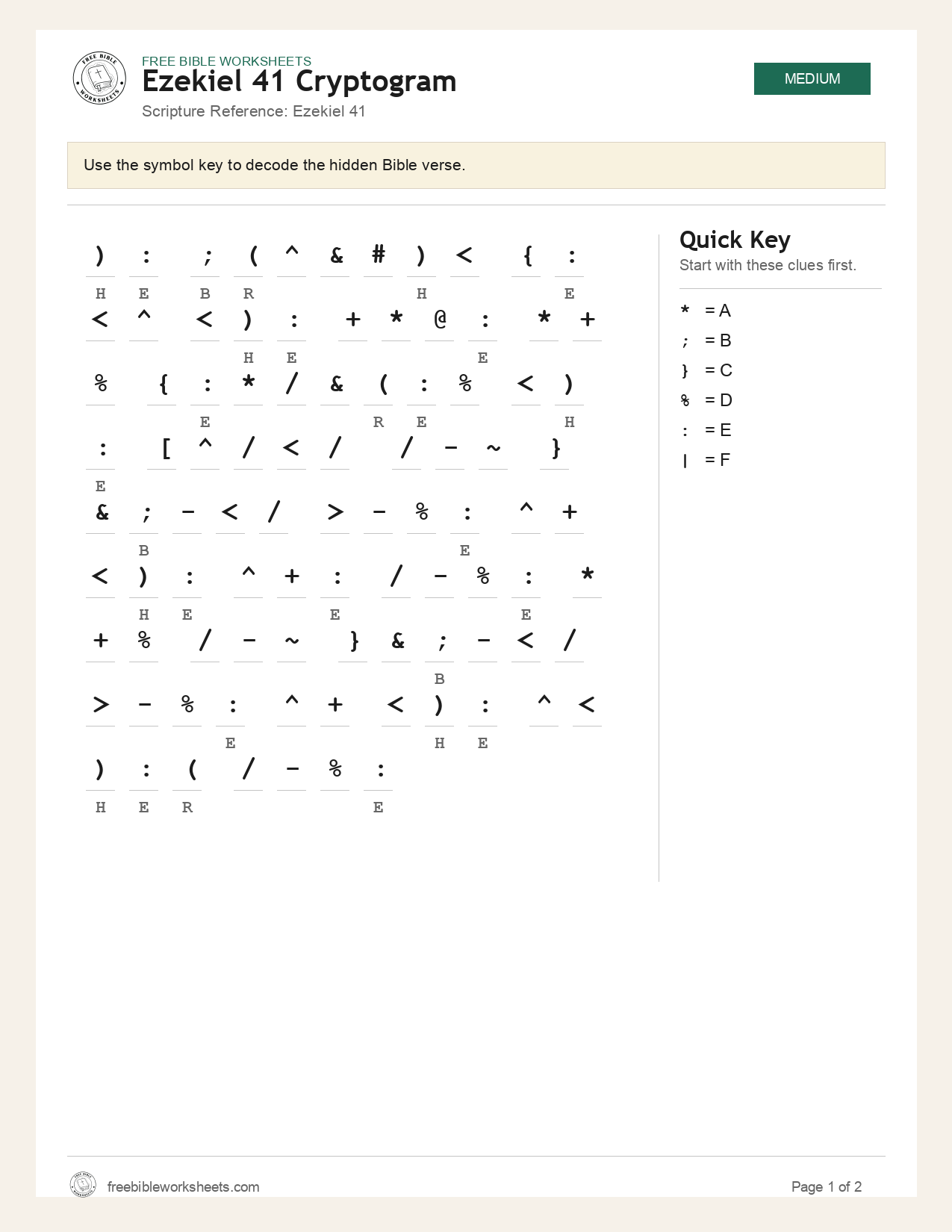 Ezekiel 41 Cryptogram preview