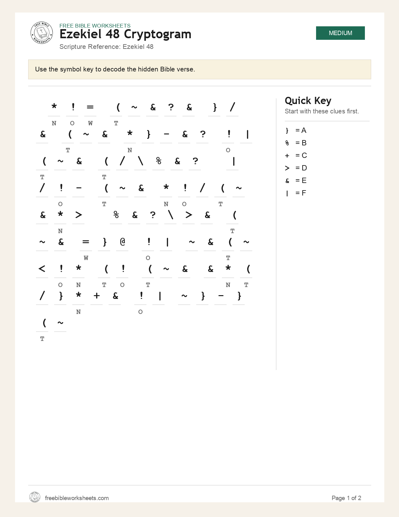 Ezekiel 48 Cryptogram preview