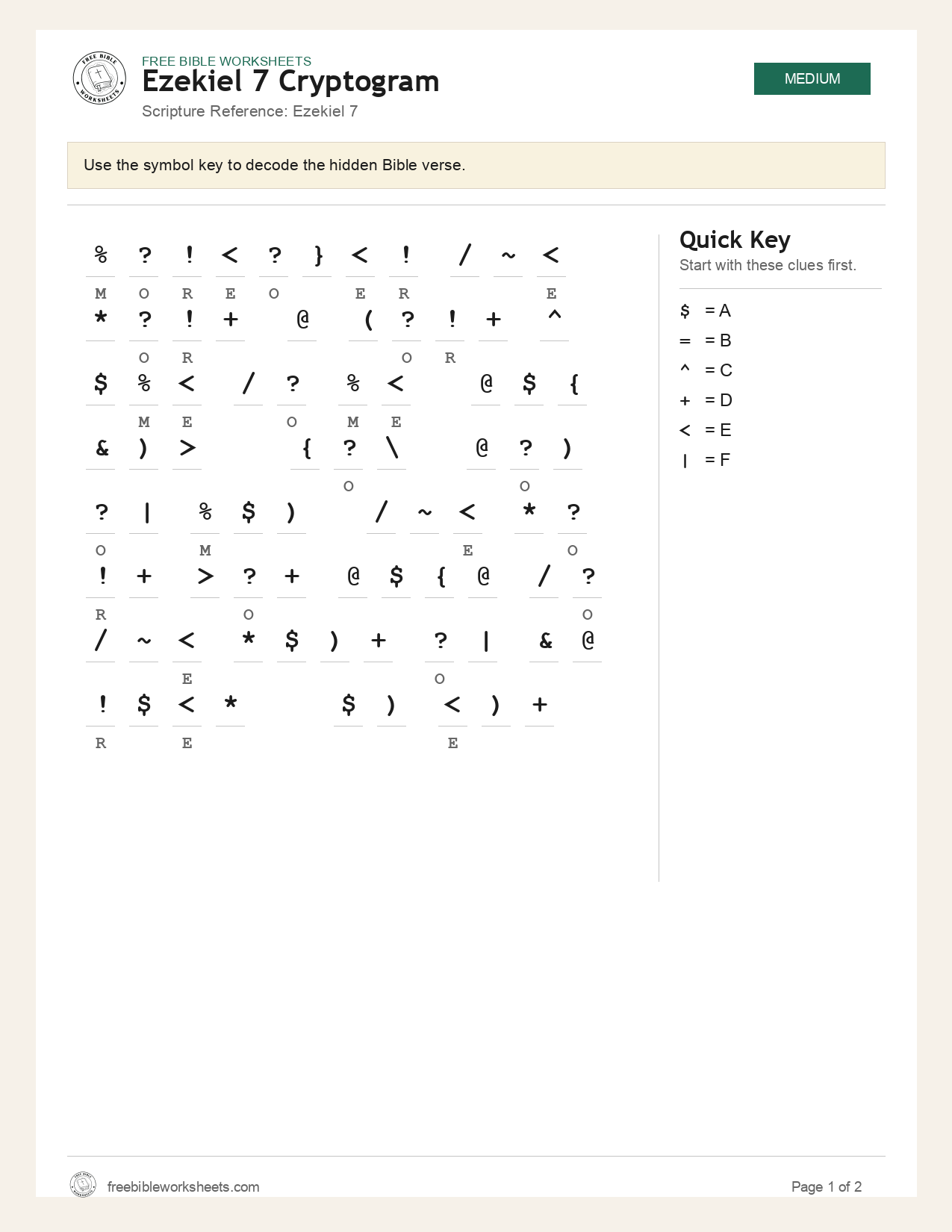 Ezekiel 7 Cryptogram preview