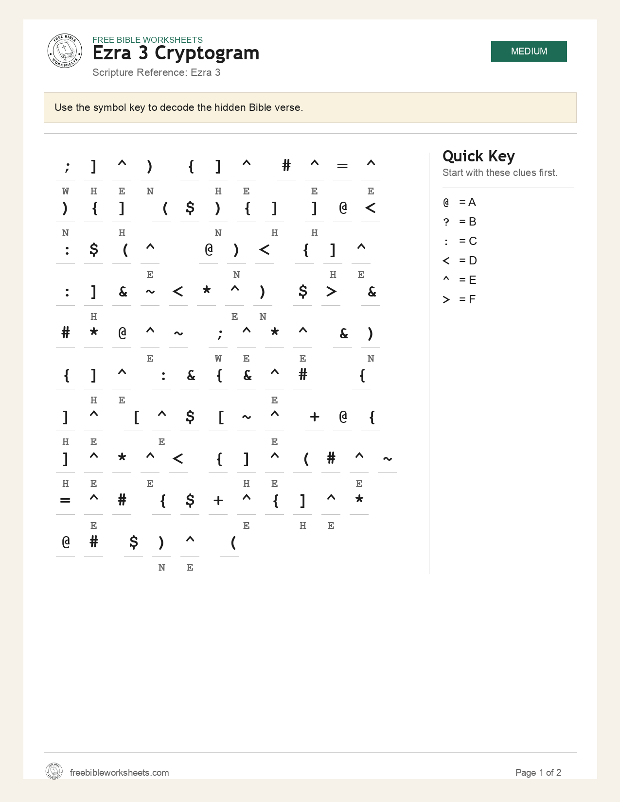Ezra 3 Cryptogram preview