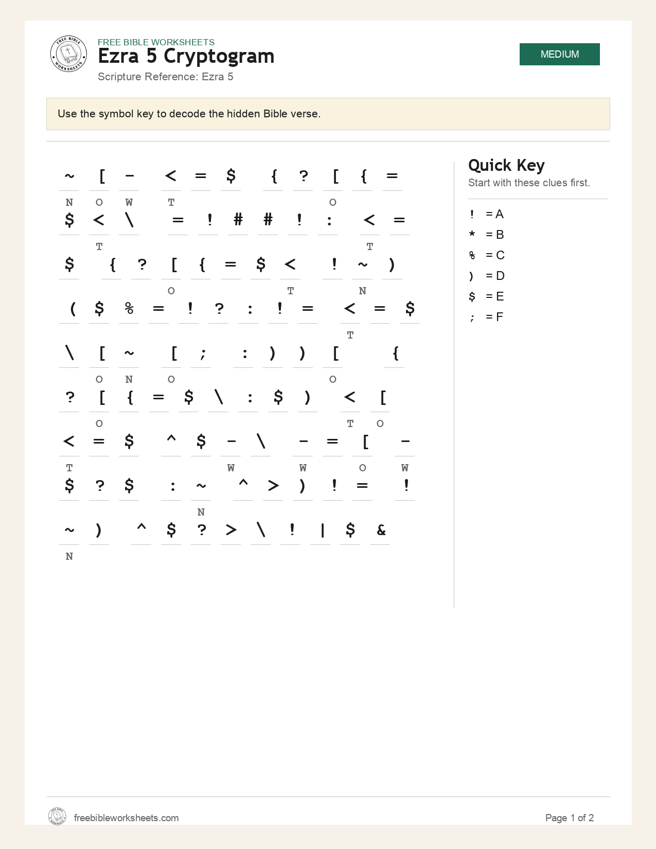 Ezra 5 Cryptogram preview