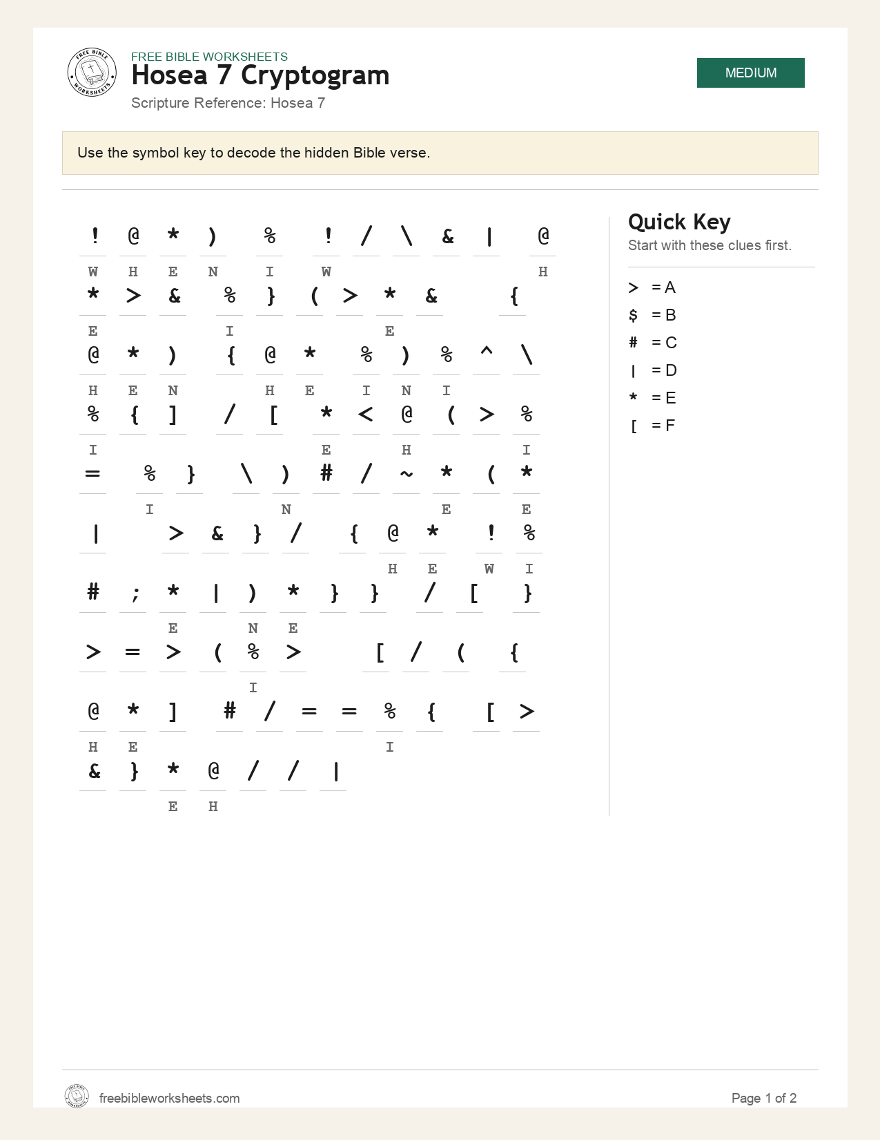 Hosea 7 Cryptogram preview