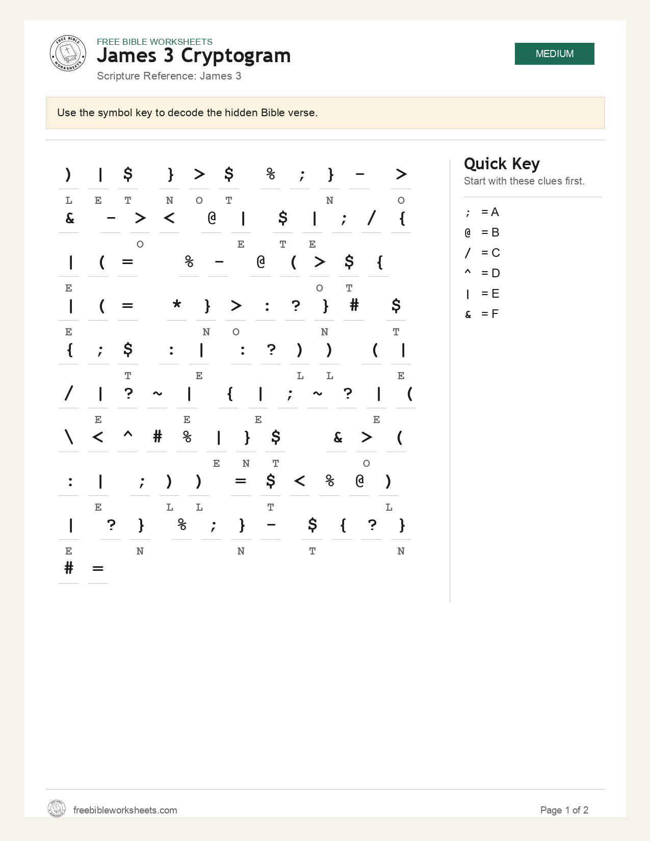 James 3 Cryptogram preview