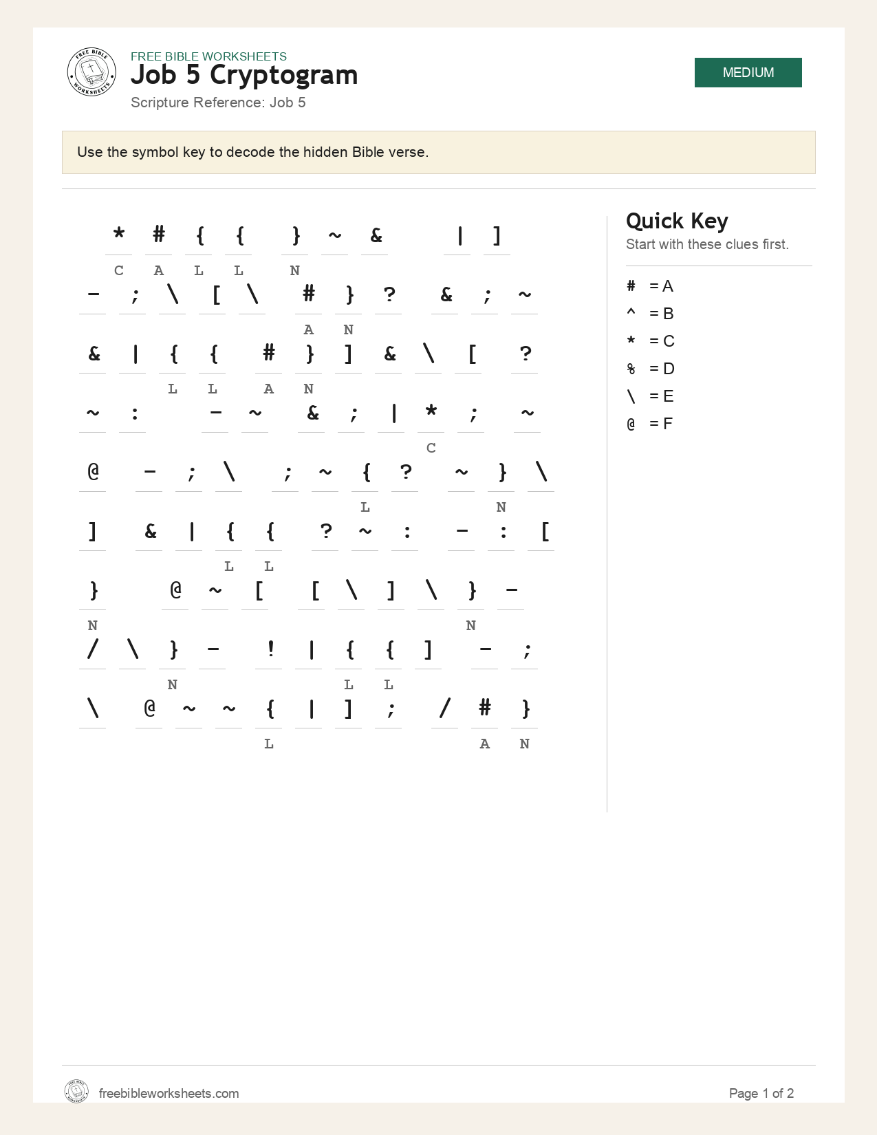Job 5 Cryptogram preview