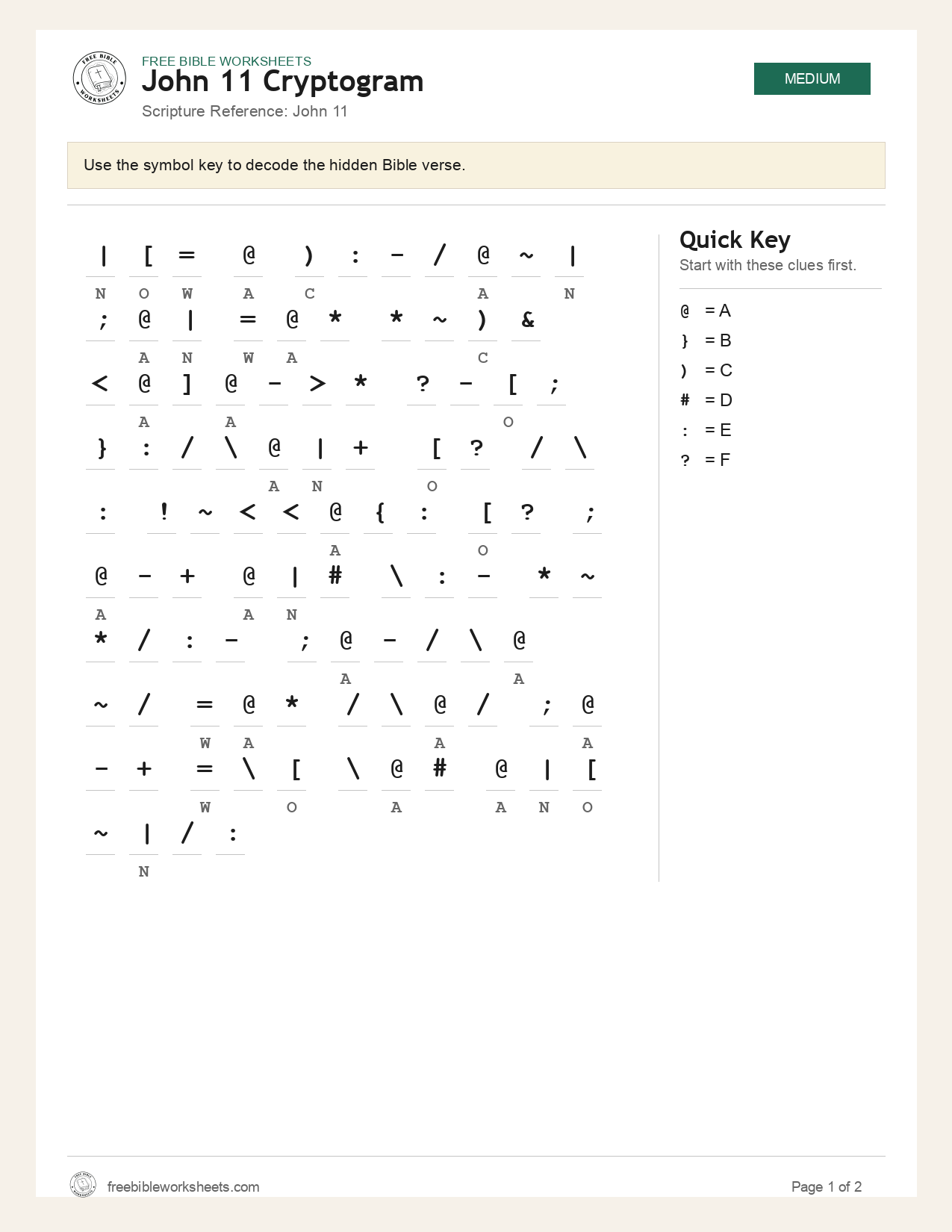 John 11 Cryptogram preview
