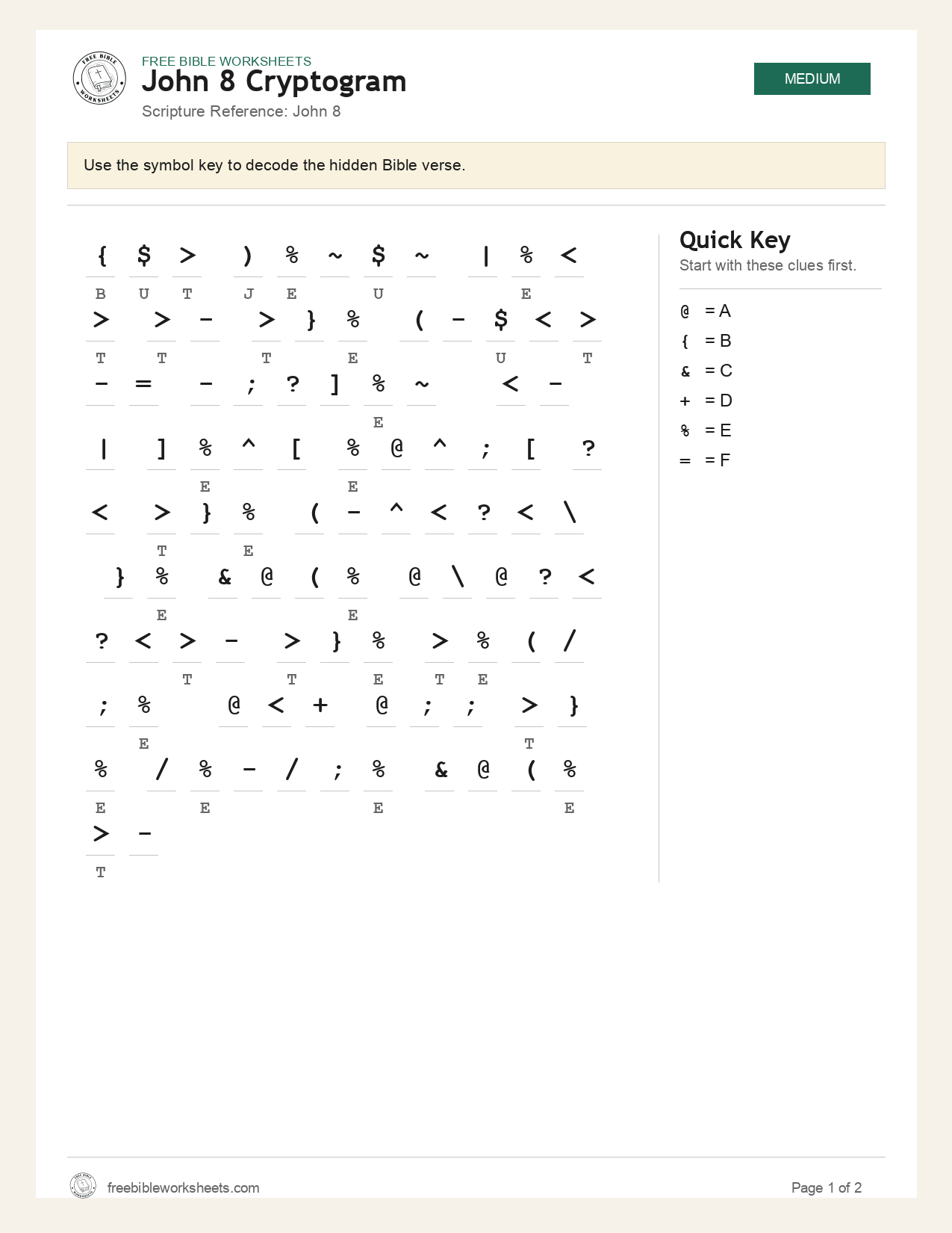 John 8 Cryptogram preview