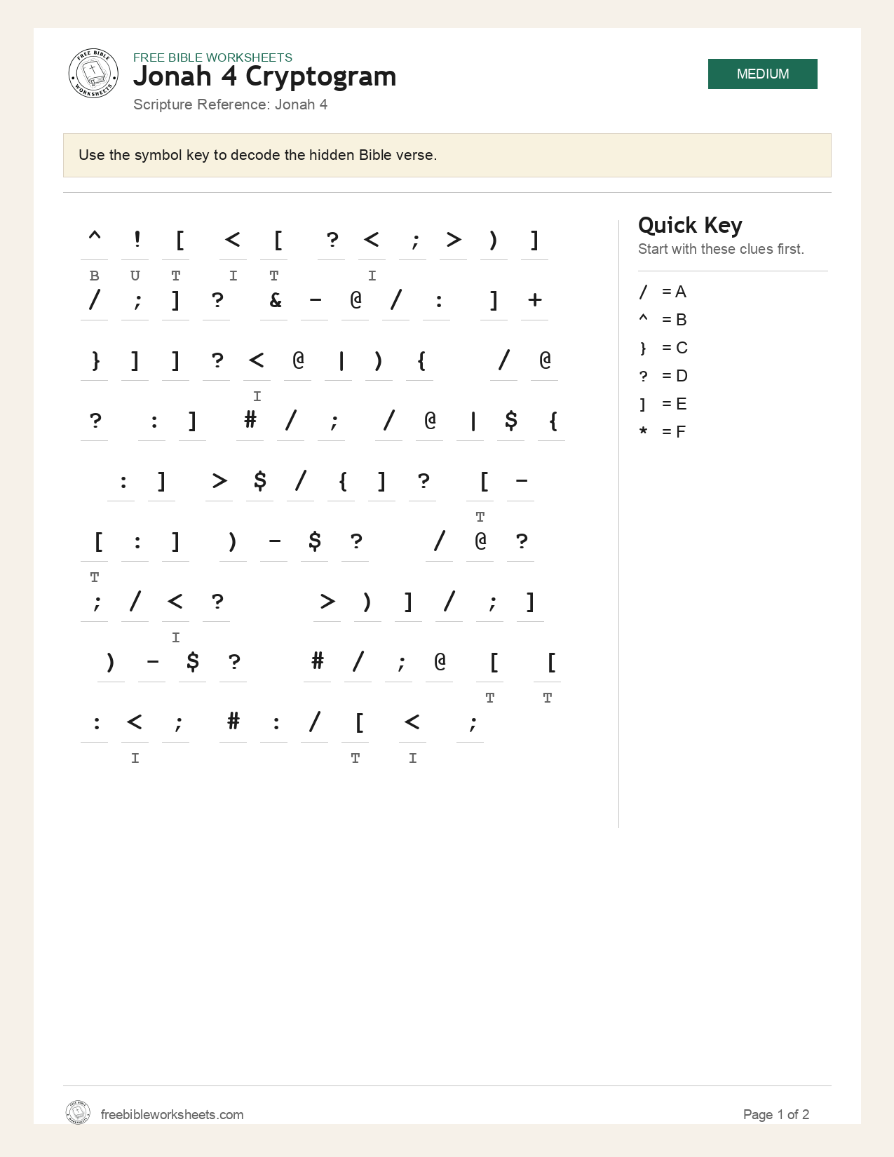 Jonah 4 Cryptogram preview