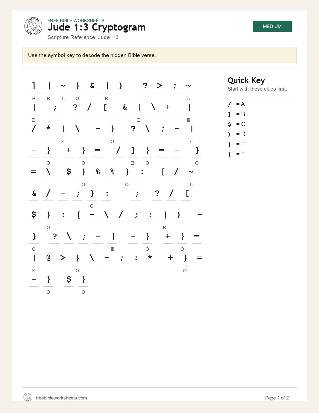 Jude 1:3 Cryptogram preview