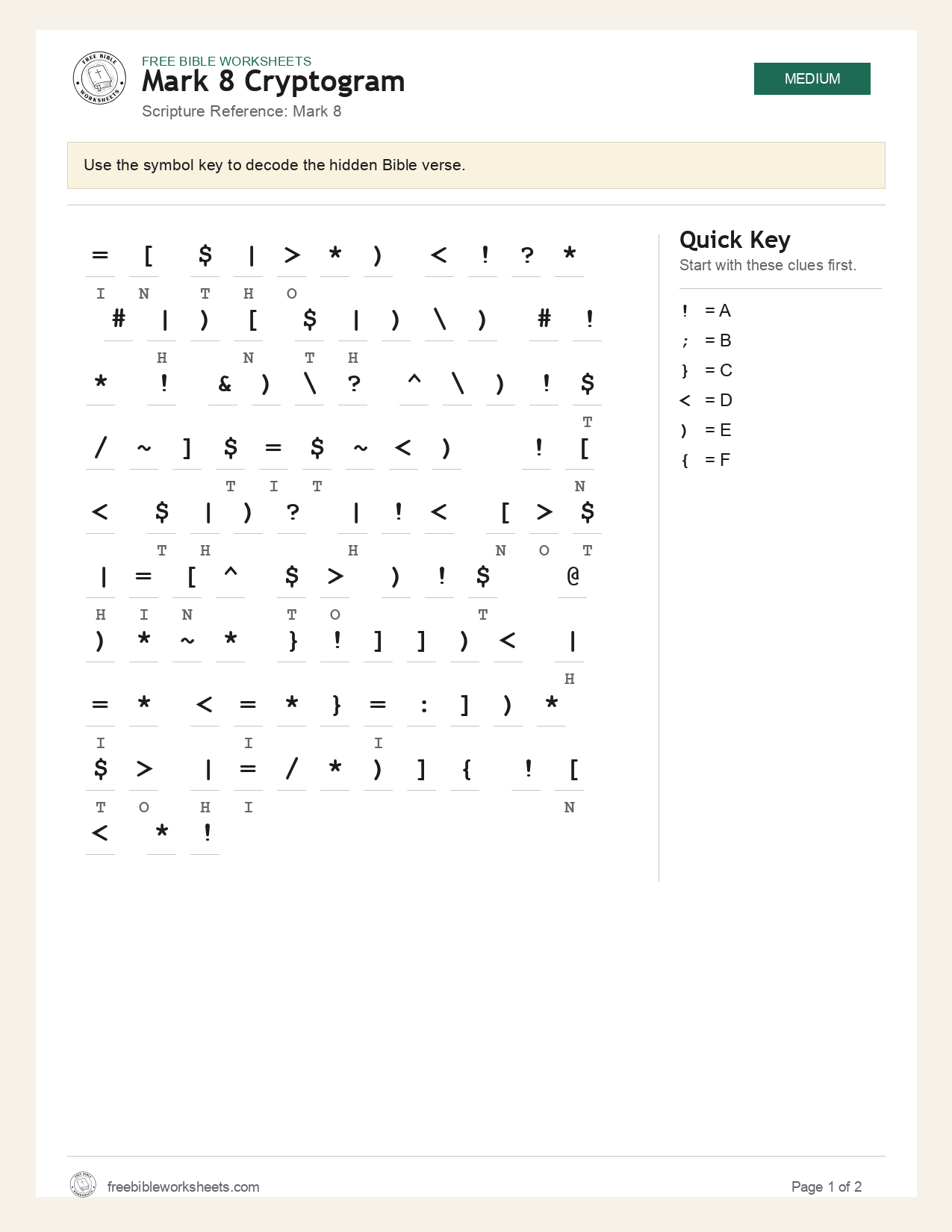 Mark 8 Cryptogram preview