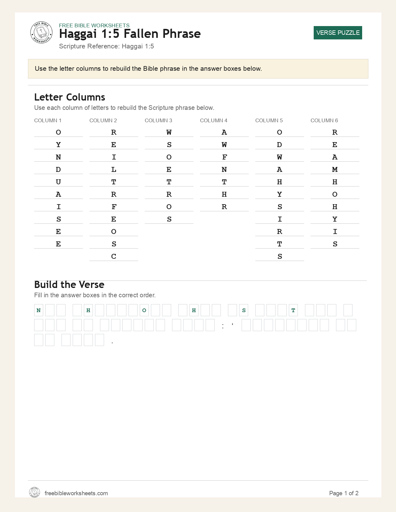 Haggai 1:5 Fallen Phrase preview