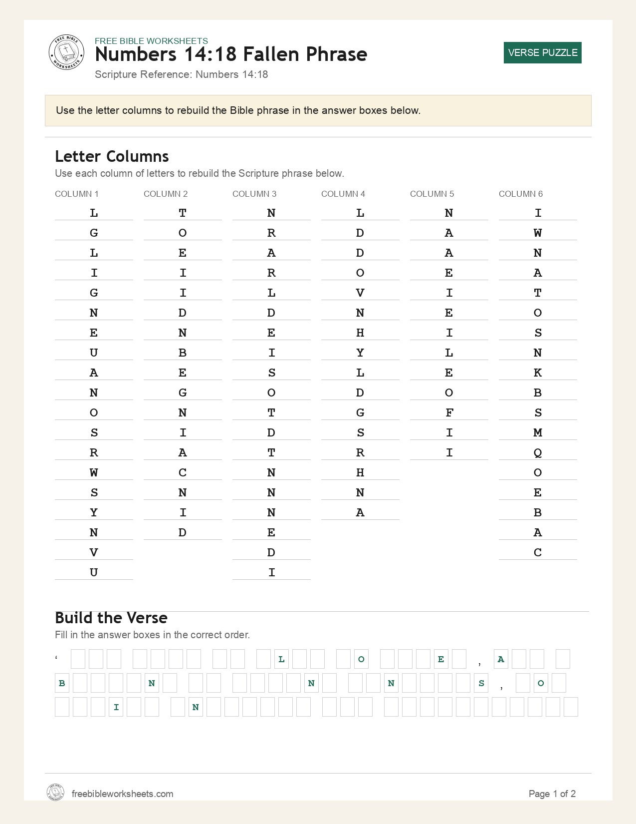 Numbers 14:18 Fallen Phrase preview