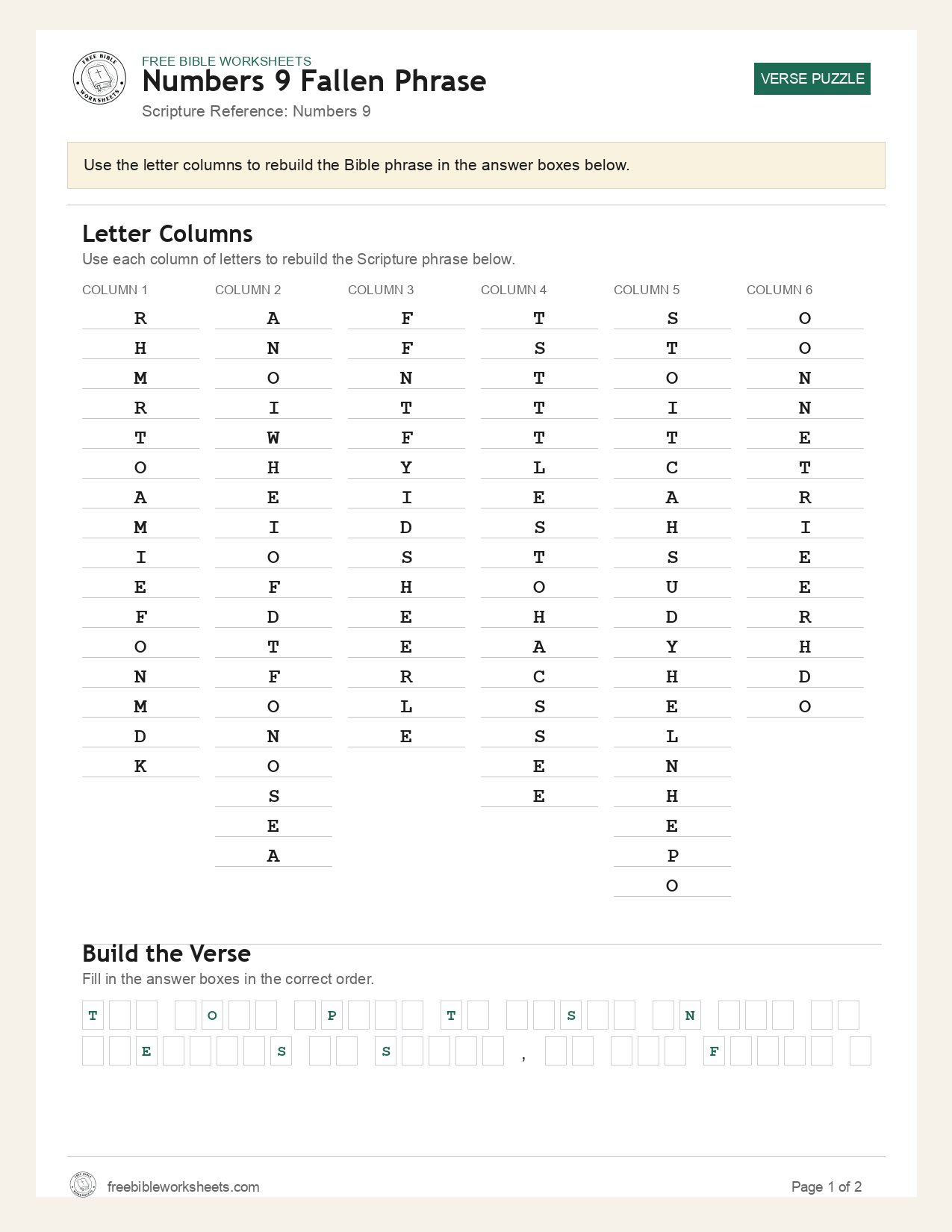 Numbers 9 Fallen Phrase preview