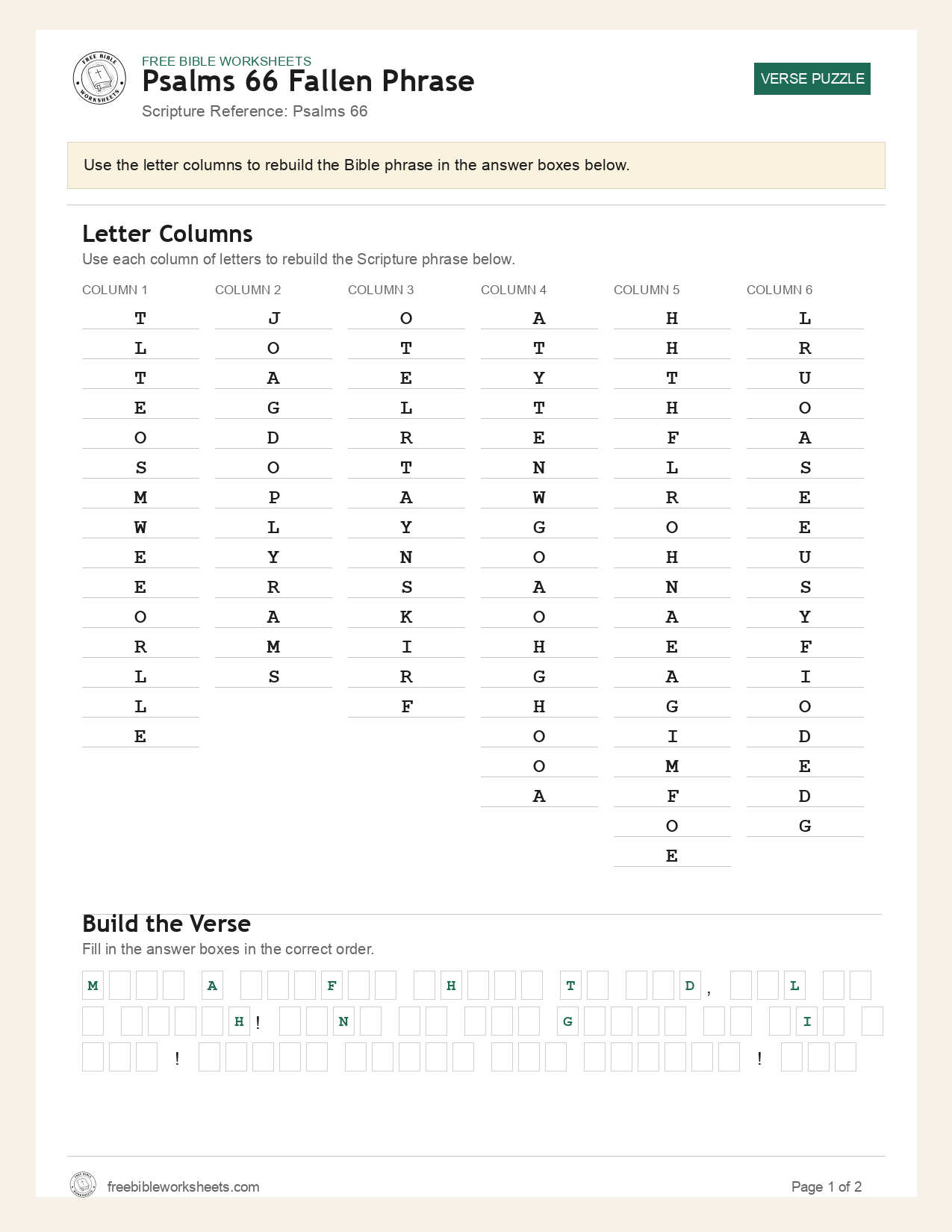 Psalms 66 Fallen Phrase preview