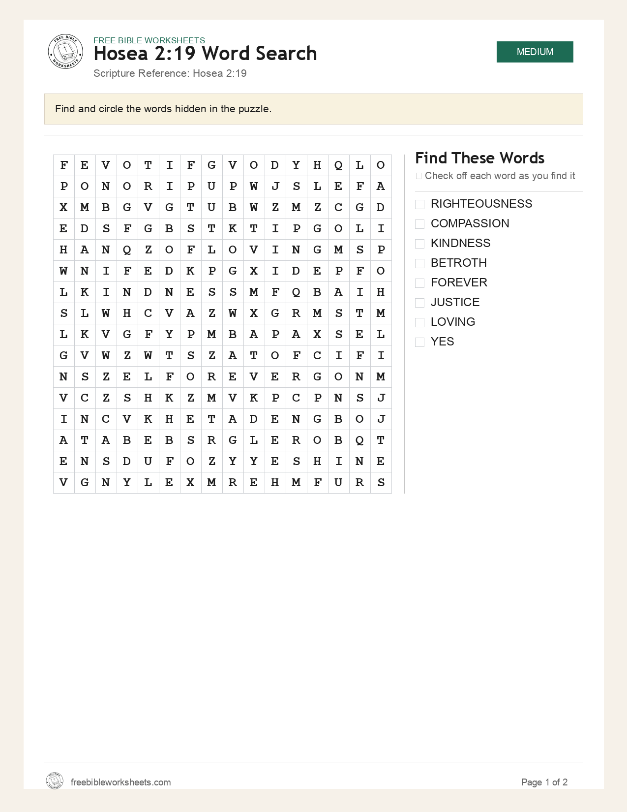 Hosea 2:19 Word Search preview