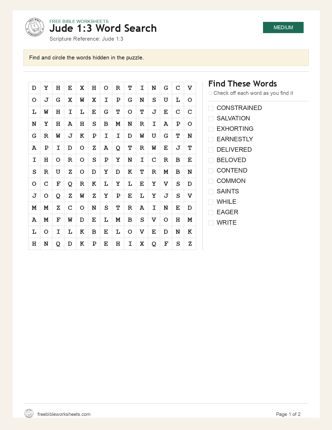 Jude 1:3 Word Search preview