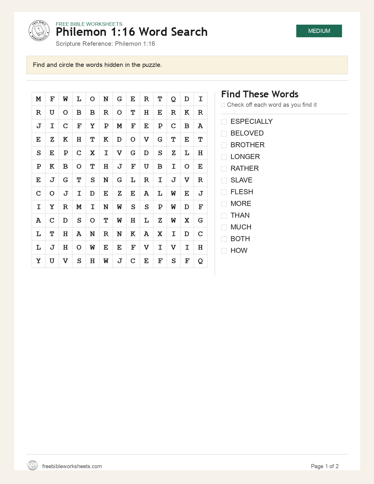 Philemon 1:16 Word Search preview
