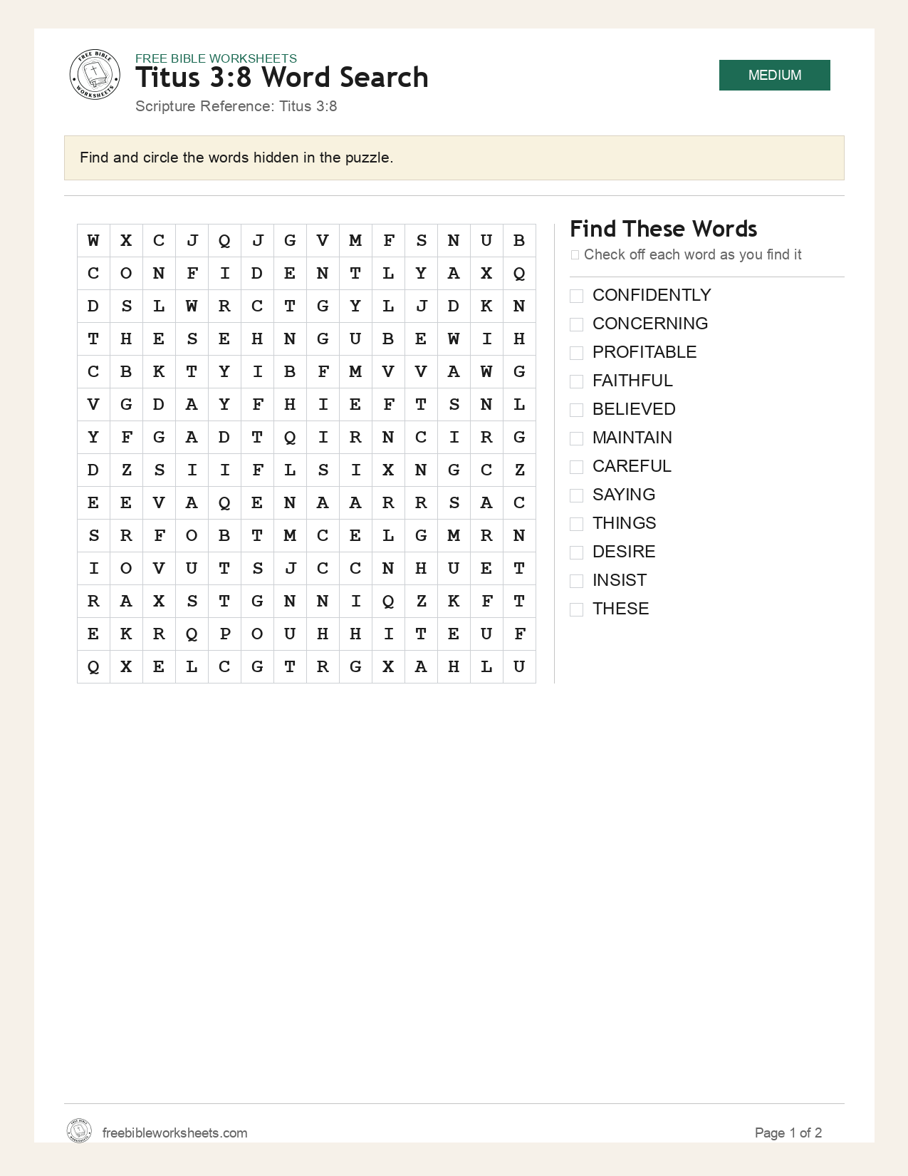 Titus 3:8 Word Search preview